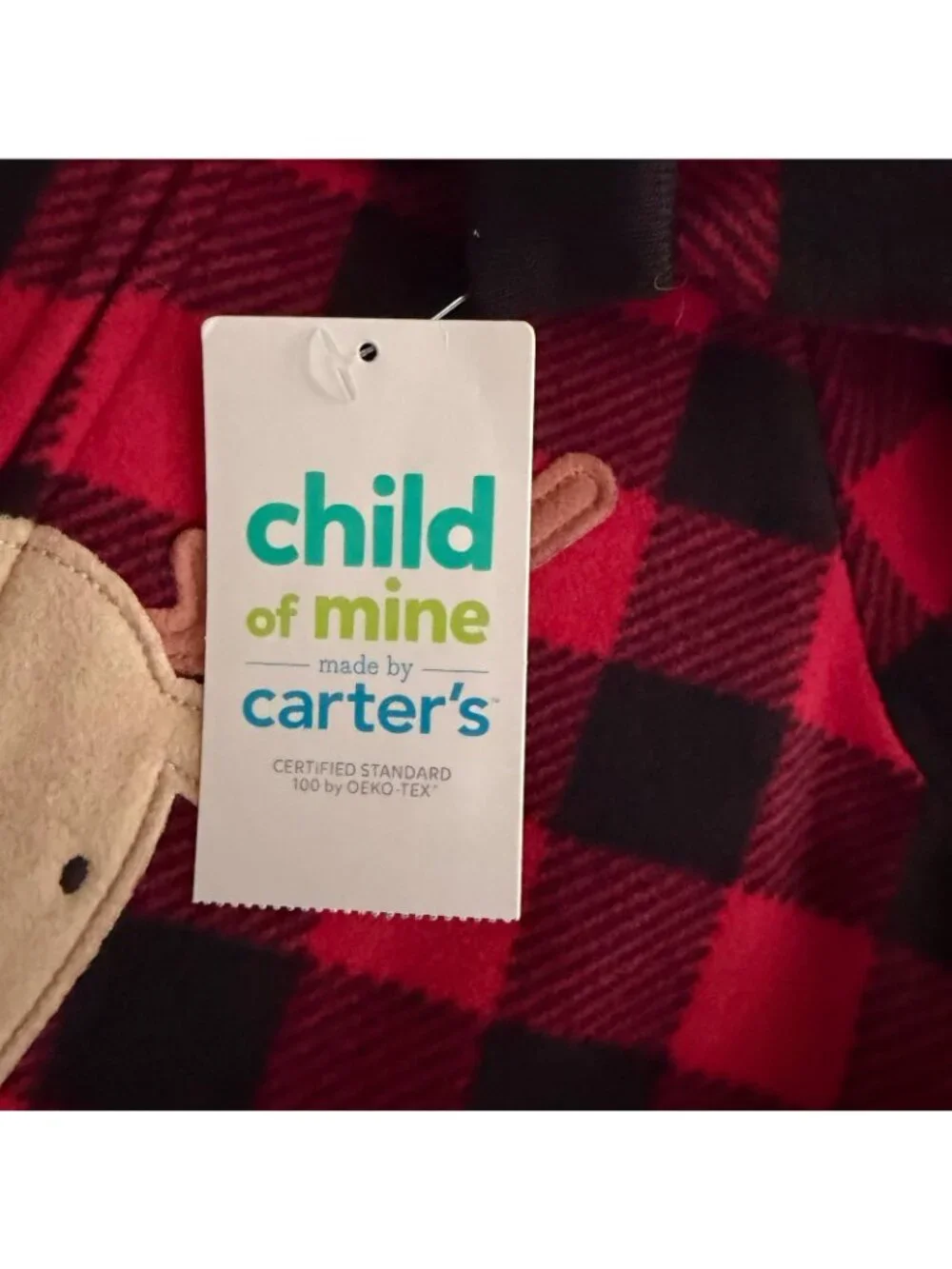 Just One You By Carter's 2T Reindeer Red Plaid Microfleece Pajamas NWT